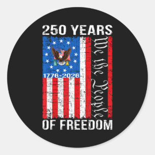 250 Jahre amerikanisches Jubiläum 250. USA US-Fla Runder Aufkleber