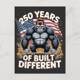 250 Jahre anders gebauter Gorilla Patriotismus Postkarte
