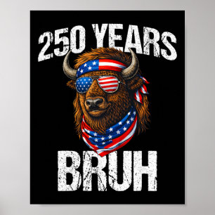 250 Jahre Bruh 4. Juli Patriotischer Bison 250. A Poster