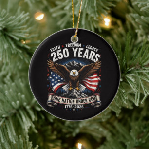250 Jahre Eine Nation Unter Gott Adler Keramik Ornament