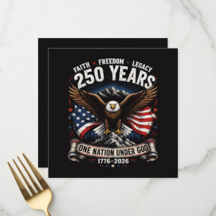 250 Jahre Eine Nation Unter Gott Adler Menükarte
