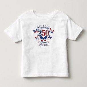 250 Jahre feiern Patriotischer Schmetterling Thema Kleinkind T-shirt