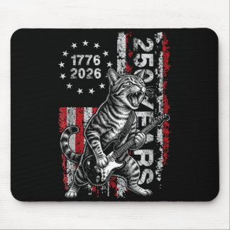 250 Jahre Flagge Katze spielt Gitarre - Lustig Mousepad