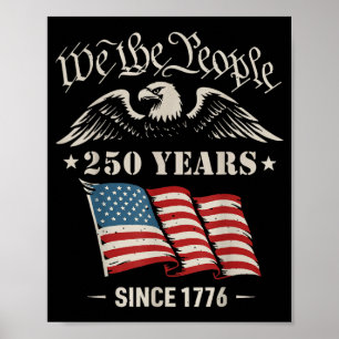 250 Jahre Freiheit 1776 2026 Patriotischer Weißkop Poster