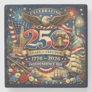 250 Jahre Freiheit (1776–2026) Steinuntersetzer