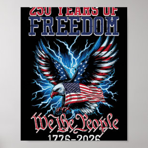 250 Jahre Freiheit Amerikanische US-Flagge 250. Ja Poster