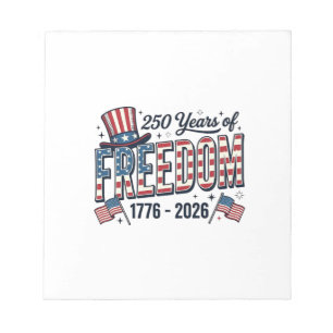 250 Jahre Freiheit Patriotic Jubiläums-Shirt_1 Notizblock