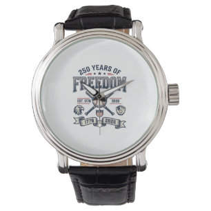 250 Jahre Freiheit Patriotisches Baseball-Design_1 Armbanduhr