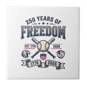 250 Jahre Freiheit Patriotisches Baseball-Design_1 Fliese