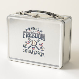 250 Jahre Freiheit Patriotisches Baseballdesign_1 Metall Brotdose