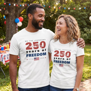 250 Jahre Freiheit Personalisierte Familie T-Shirt