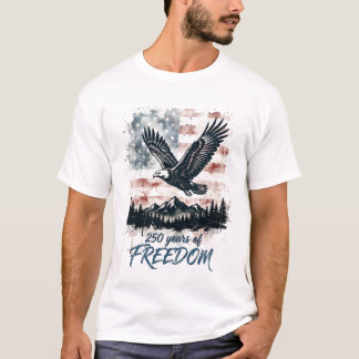 250 Jahre Freiheits-Adler USA-Flagge Patriotisch T-Shirt