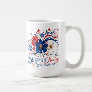 250 Jahre Freiheits-Patriotische Blumen Kaffeetasse