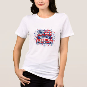 250 Jahre Freiheits-Patriotische Feuerwerke Tri-Blend Shirt