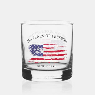 250 Jahre Freiheitsflagge der USA mit Gebrauchsspu Whiskyglas