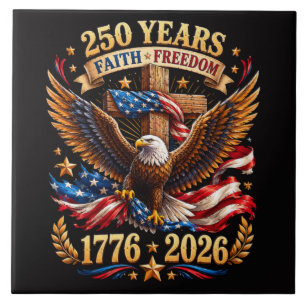 250 Jahre Glaube Freiheit Adler Patriotisch Fliese
