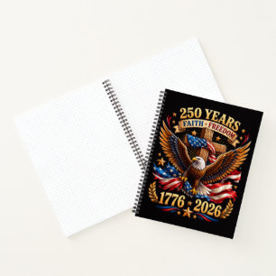 250 Jahre Glaube Freiheit Adler Patriotisch Notizbuch