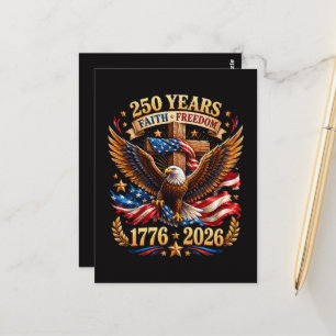 250 Jahre Glaube Freiheit Adler Patriotisch Postkarte