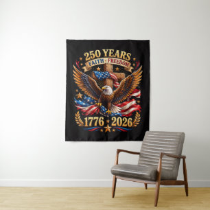 250 Jahre Glaube Freiheit Adler Patriotisch Wandteppich