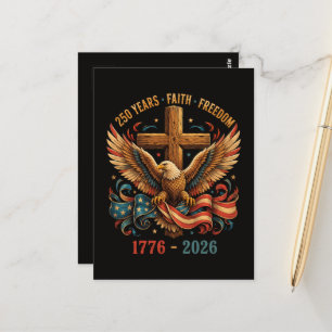 250 Jahre Glaube und Freiheit Patriotischer Adler Postkarte