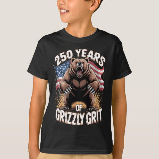 250 Jahre Grizzly-Grit patriotische Bärenkunst T-Shirt