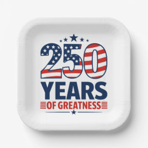 250 Jahre Größe Amerikanische Unabhängigkeit  Pappteller