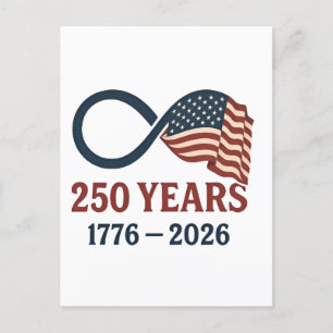 250 Jahre Jahrestag 1776-2026 USA Patriotic Ankündigungspostkarte