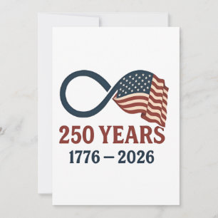 250 Jahre Jubiläum 1776-2026 USA Patriotisch  Einladung