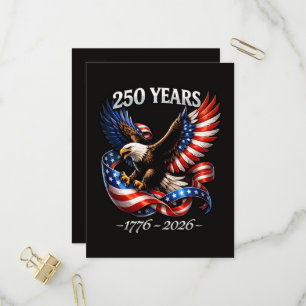250 Jahre Jubiläum Adler Amerikanische Flagge Einladungspostkarte