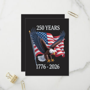 250 Jahre Jubiläum USA Amerikanische Flagge 1776-2 Einladungspostkarte
