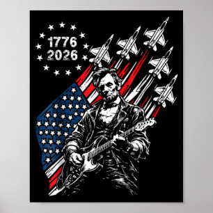 250 Jahre Kampfjets Flagge Abe Lincoln spielt Poster