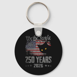 250 Jahre Katze Amerikanische Flagge 250. Jubiläum Schlüsselanhänger
