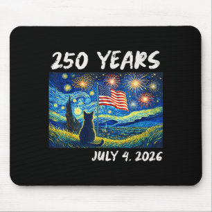 250 Jahre Katze Sternennacht 4. Juli 250. Jubiläum Mousepad