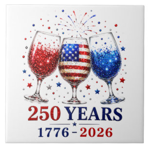 250 Jahre patriotische Weinglas-Feier Fliese