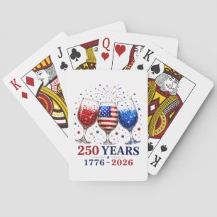 250 Jahre patriotische Weinglas-Feier Spielkarten