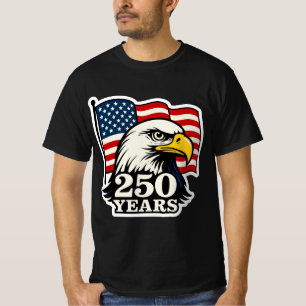 250 Jahre Patriotischer Adler & Flag Design T-Shirt