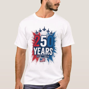 250 Jahre patriotisches Jets-Jubiläums-Vektor-Desi T-Shirt