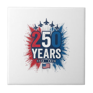 250 Jahre patriotisches Jets-Jubiläums-Vektordesig Fliese