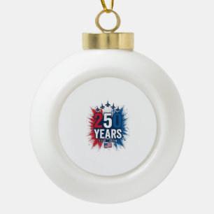 250 Jahre patriotisches Jets-Jubiläums-Vektordesig Keramik Kugel-Ornament