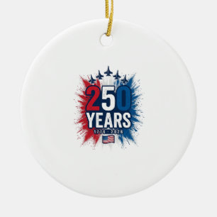 250 Jahre patriotisches Jets-Jubiläums-Vektordesig Keramik Ornament
