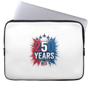 250 Jahre patriotisches Jets-Jubiläums-Vektordesig Laptopschutzhülle