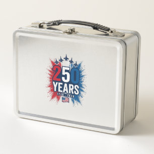 250 Jahre patriotisches Jets-Jubiläums-Vektordesig Metall Brotdose