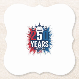 250 Jahre patriotisches Jets-Jubiläums-Vektordesig Untersetzer