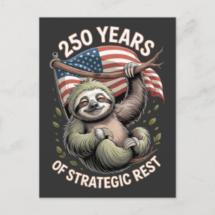 250 Jahre Strategische Ruhe Faultier Kunst Postkarte