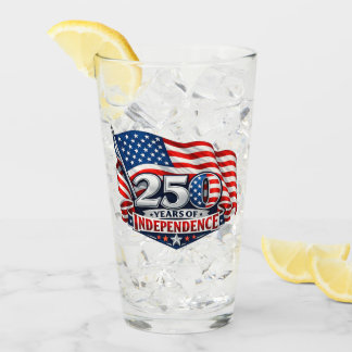 250 Jahre Unabhängigkeit 4. Juli Party Glas
