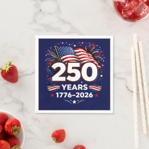 250 Jahre Unabhängigkeit Patriotisches Feuerwerk B Serviette
