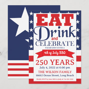 250 Jahre Unabhängigkeits-BBQ Einladung