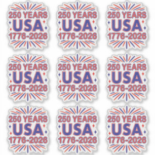 250 Jahre USA   1776-2026 Halbjahr Aufkleber