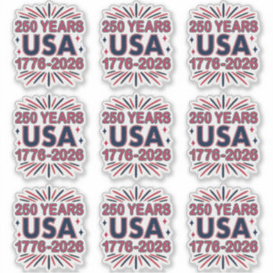 250 Jahre USA   1776-2026 Halbjahr Aufkleber
