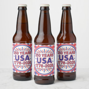 250 Jahre USA 1776-2026 Halbjahr Bierflaschenetikett